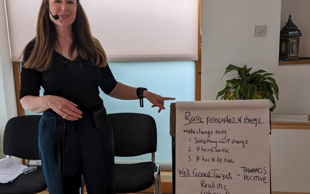 Theresa Gallagher teaching public speaking and confidence using hypnotherapy